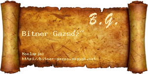 Bitner Gazsó névjegykártya